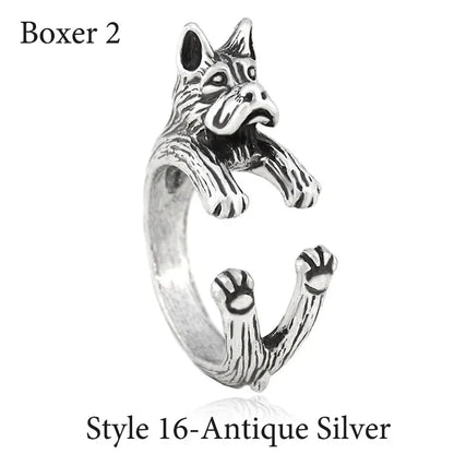 Vintage Labrador Retriever Wrap Ring Adjustable Fashion Jewelry for Women and Men