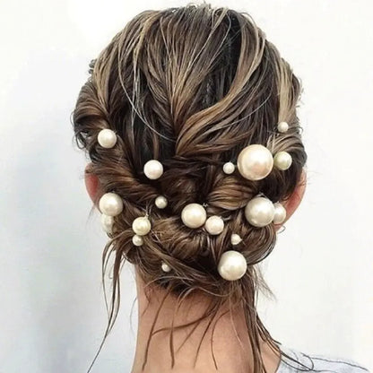 Elegant Gold Pearl Hairpin Set for Hanfu Costume Styling - 18 Piece Silver Gold-Plated Collection