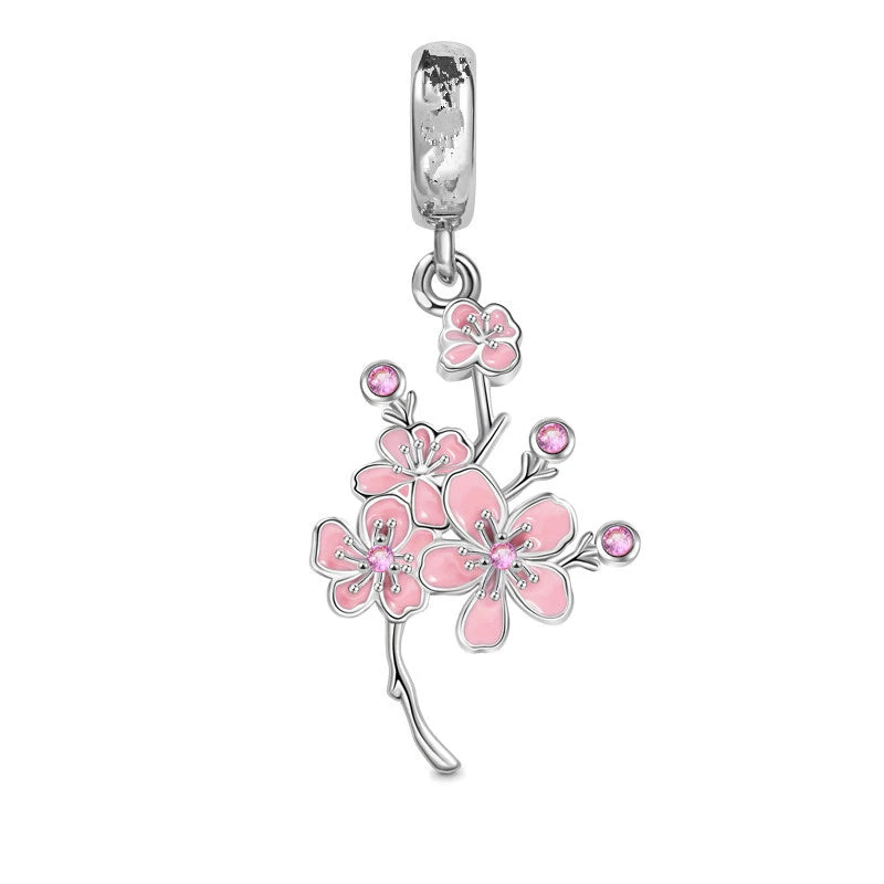 Hot Pink Murano Glass Charm Bead For 925 Bracelet Pendant