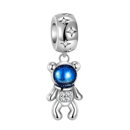 Sterling Silver Astronaut Planet Charms for Bracelets and Earrings SCR6021