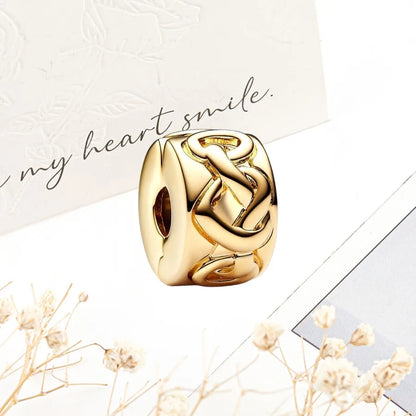 Sparkling Gold Safety Chain Infinity Snake Charm Beads