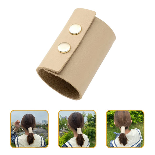 Leather Scrunchie Ponytail Holders Durable Comfortable
