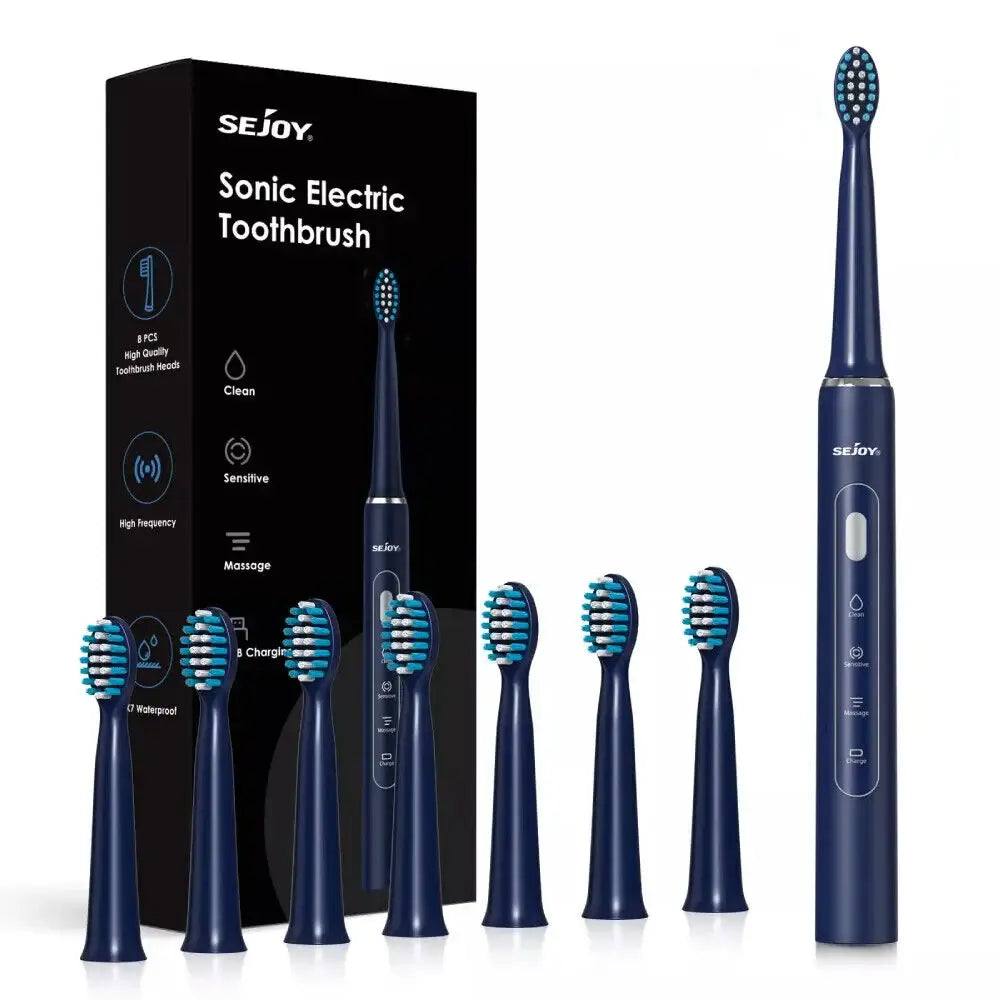 SEJOY Oral Cleaning Sonic Electric Toothbrush with 3 Modes Blue
