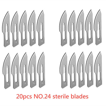 20-100pcs Top-Rated Carbon Steel Surgical Blades for DIY Phone Repair & Grooming 20pcs NO.24