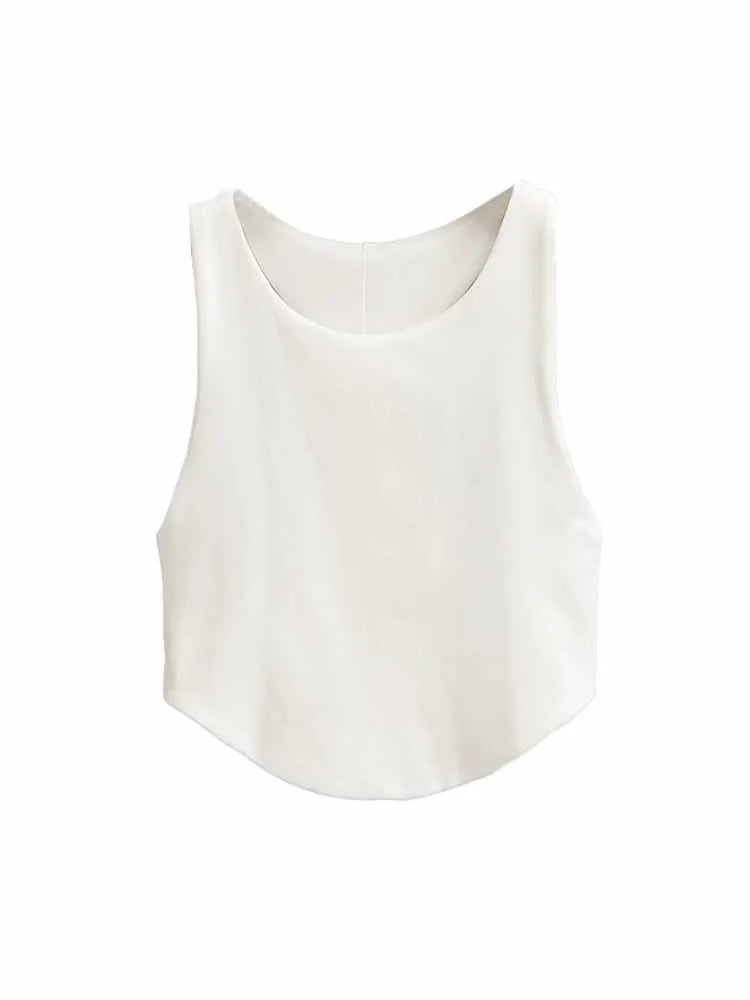 2024 Summer Womens Double Curve Backless Crop Tank Top