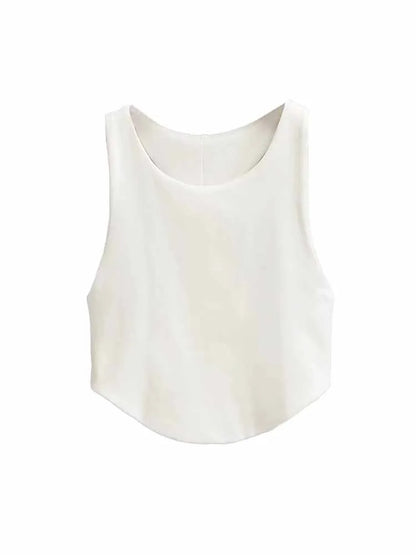 2024 Summer Womens Double Curve Backless Crop Tank Top