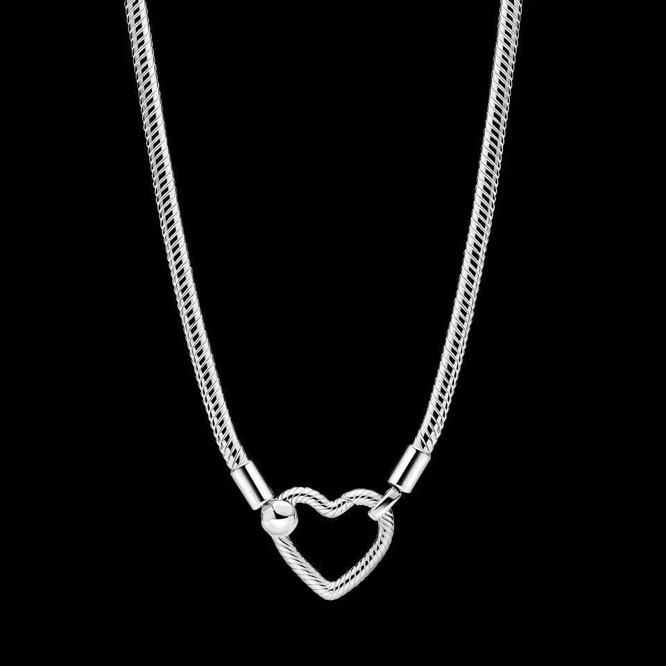 Avocado Double Dangle 925 Silver Heart Eternity Charm