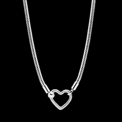 Avocado Double Dangle 925 Silver Heart Eternity Charm