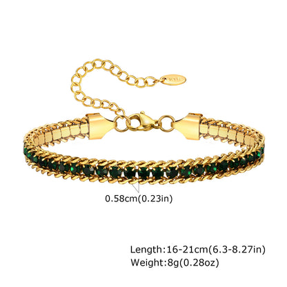 Stunning Gold Iced Out Tennis Bracelet for Women with 5A Cubic Zirconia Stones