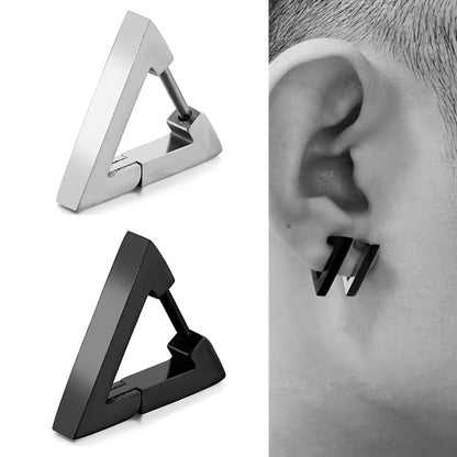Punk Triangle Earrings for Unisex - Hypoallergenic Stainless Steel Studs for Modern Style and Durability