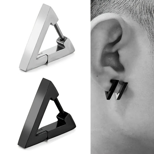 Punk Triangle Earrings for Unisex - Hypoallergenic Stainless Steel Studs for Modern Style and Durability