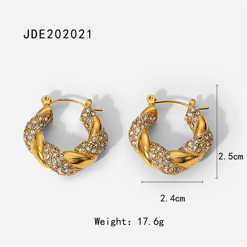 Youthway Stainless Steel Geometric Hoop Earrings Waterproof Fashion Jewelry for Women 2022