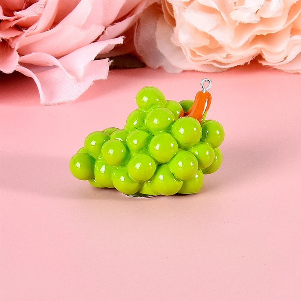 10 Piece 3D Simulated Fruit Flat Back Charms for DIY Jewelry Earrings Bracelets and Hairpins
