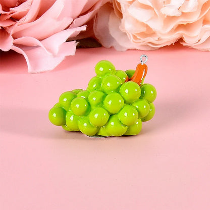 10 Piece 3D Simulated Fruit Flat Back Charms for DIY Jewelry Earrings Bracelets and Hairpins