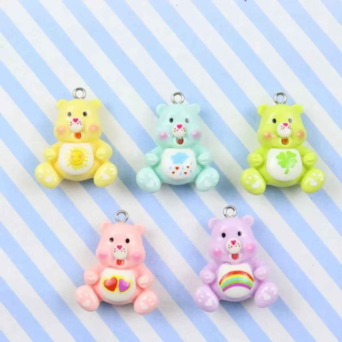 3D Resin Bear Cartoon Charms Set for DIY Jewelry Crafting