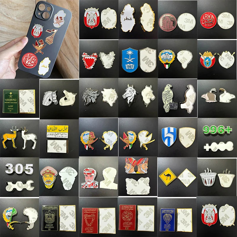 Stylish Saudi Arabia Themed Metal Pin Brooches for Mobile Phones