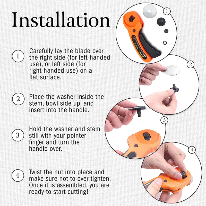 Ergonomic 45mm Rotary Cutter Set - Top-Rated Leather Craft Tool for Effortless DIY Sewing & Quilting