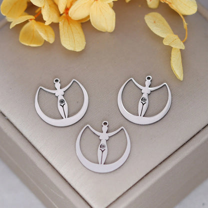 Elegant DIY Amulet Set: Phoenix Bird, Hummingbird, Snake Charms in Stainless Steel for Jewelry Making