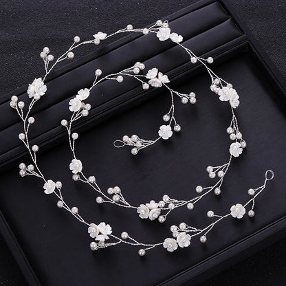Elegant Pearl Flower Hair Vine for Bridal and Party Glam