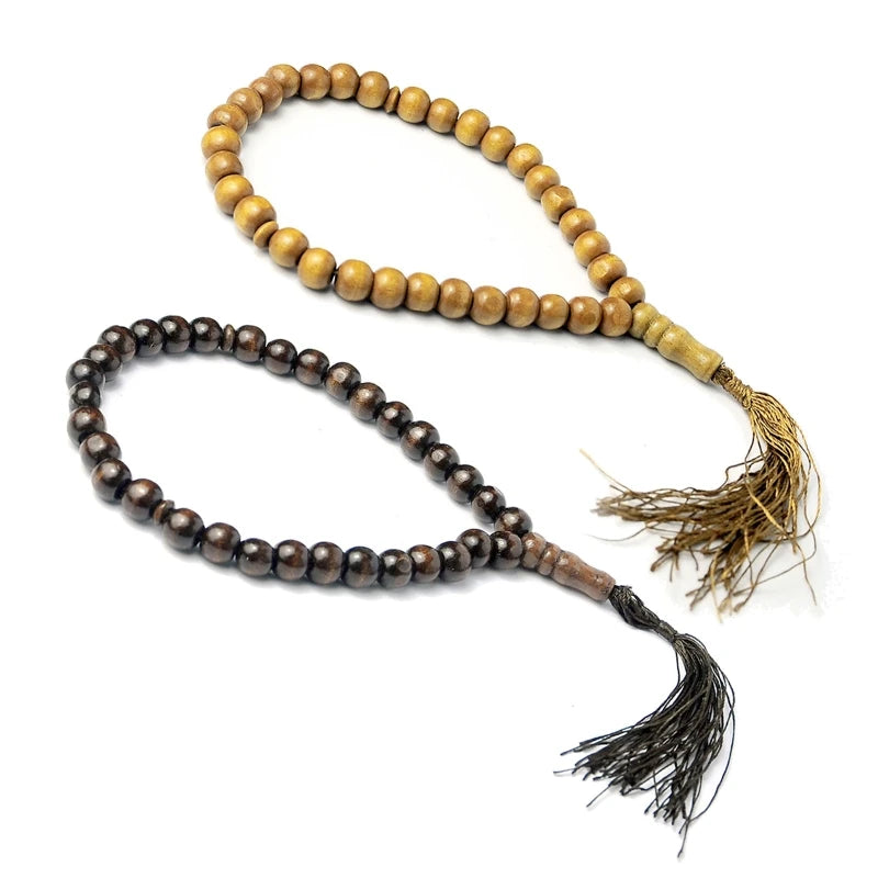 Natural 8mm Wood Beads Muslim Tasbih Prayer Beads for Spiritual Reflection and Eid Ramadan Gift