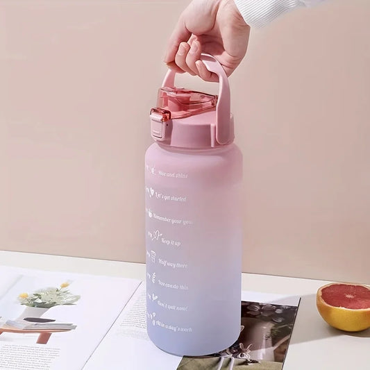 2L Leakproof Sport Water Bottle With Motivational Marks