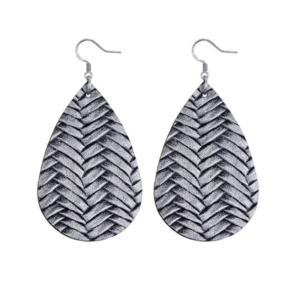 Elegant Faux Leather Teardrop Earrings for Women Lightweight Dangle Fashion Jewelry