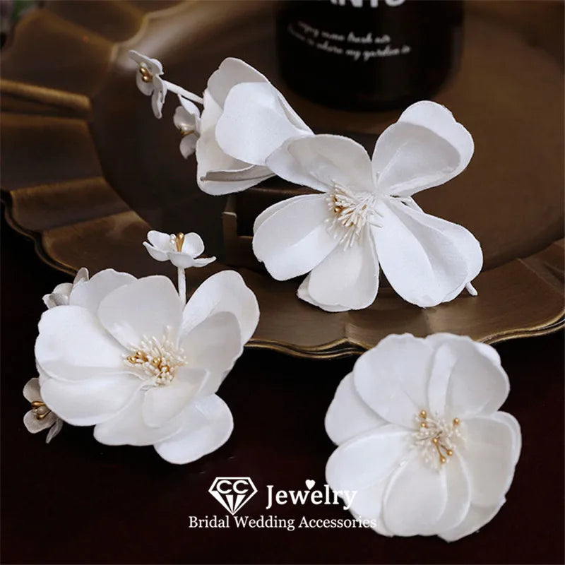 Romantic Handmade Flower Hairpins for Bridal Headdress and Wedding Hairwear