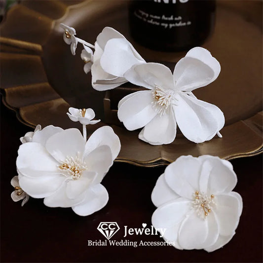 Romantic Handmade Flower Hairpins for Bridal Headdress and Wedding Hairwear