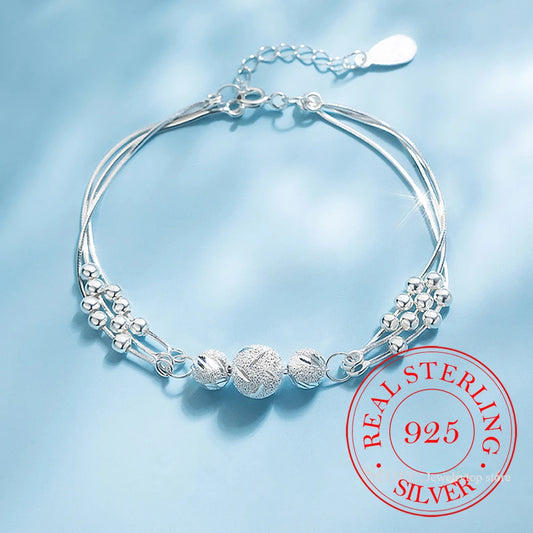 Elegant 925 Sterling Silver Zircon Charm Bracelet for Women Bohemian Fashion Jewelry Gift