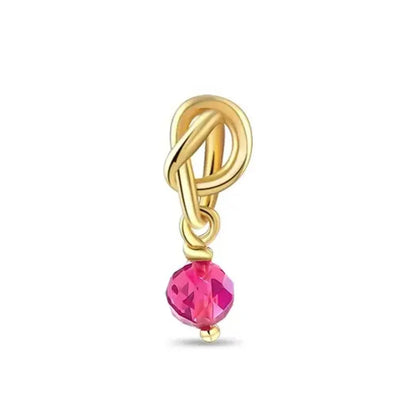 European 925 Sterling Silver Birthstone Pendant Charm Bead for Bracelet and Necklace Jewelry for Women