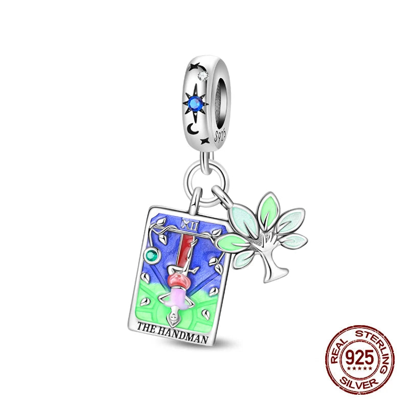 925 Sterling Silver Tarot Hourglass Bead Charm For Bracelet