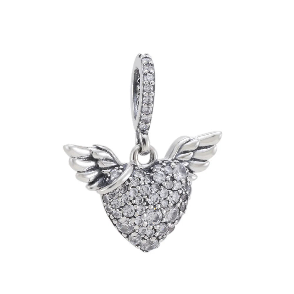 Elegant 925 Sterling Silver Bow Charm with Zircon for Mother's Day Bracelet