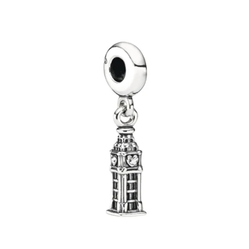 European 925 Sterling Silver Daisy Flower Fish Flag Pendant Bead Charm for Women's Bracelet and Necklace Jewelry