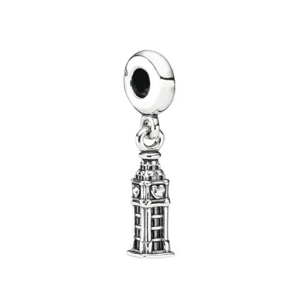 European 925 Sterling Silver Daisy Flower Fish Flag Pendant Bead Charm for Women's Bracelet and Necklace Jewelry