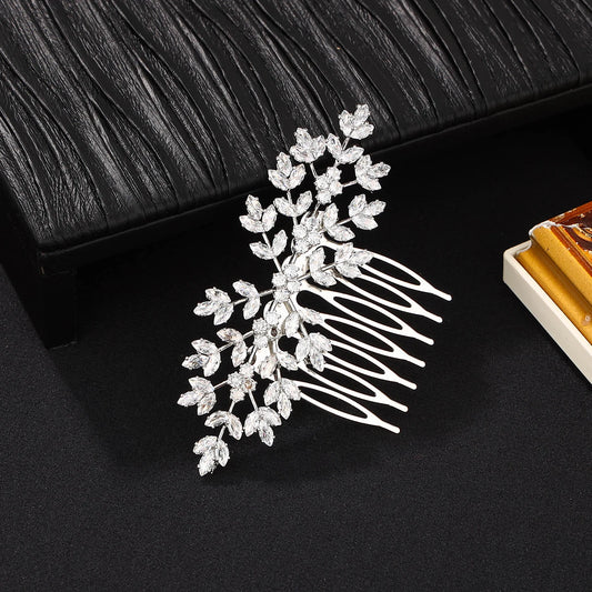 Elegant Zircon Bridal Hair Comb for Women and Girls