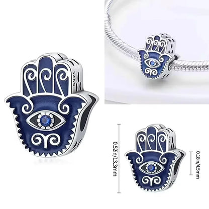 925 Sterling Silver Purple Star Animal Heart Flower Charms Beads for DIY Necklace and Bracelet Jewelry Gift
