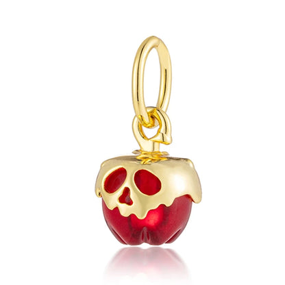 Golden Dragon Double Heart Dangle Charm Bead For 925 Bracelet