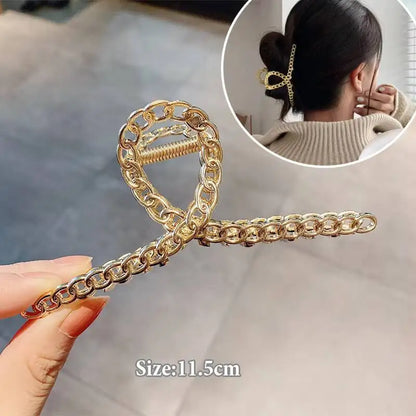 Geometric Metal Hair Claw Clips for Women Fashionable Zinc Alloy Hairpins