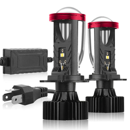 Ultra-Bright H4 LED Headlight Bulbs 150W 26000LM with Mini Projector Lens and Z-Shaped Cutoff for Moto Vehicles