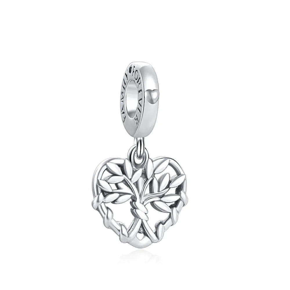 European Mother's Day Key Lock Tower Family Tree DIY Charm Bead for 925 Sterling Silver Bracelet Necklace Jewelry for Women