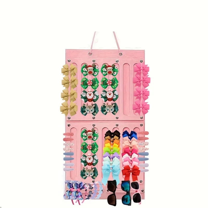 HairJoy Hanging Organizer - Stylish Hair Accessories Storage Solution Vertical Style Pink