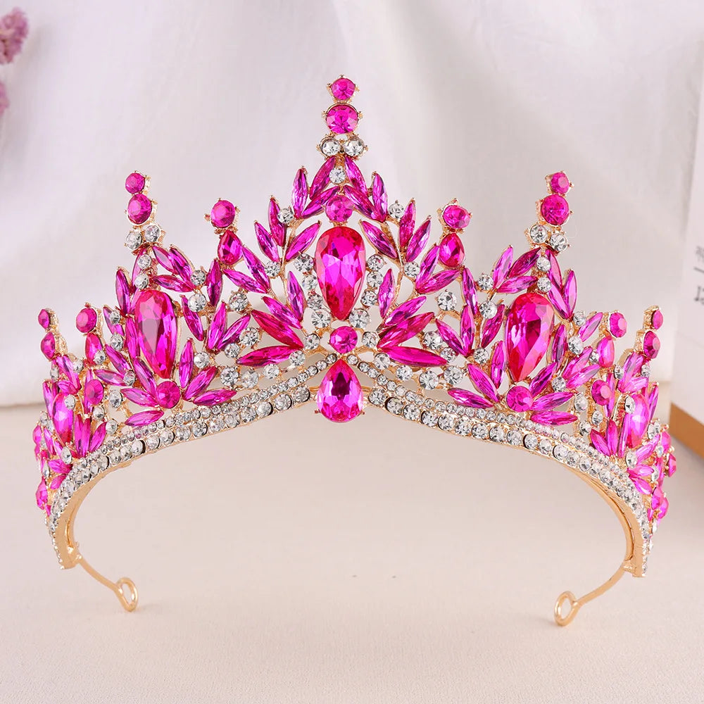 Diezi Baroque Vintage Crystal Tiara Crown for Women and Girls Wedding Party Elegant Rhinestone Hair Jewelry