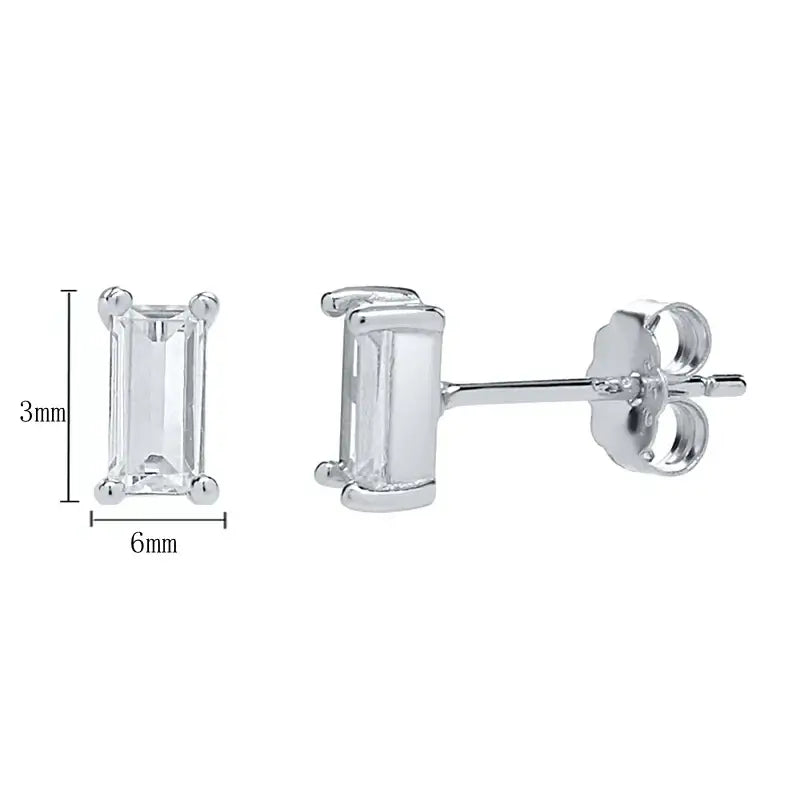 925 Sterling Silver Tiny Stud Earrings Colorful Crystal Luxury Jewelry LN0175-2