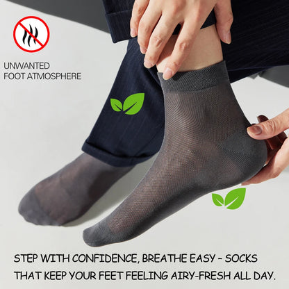 Mens Mulberry Silk Modal Mid Calf Breathable Thin Socks