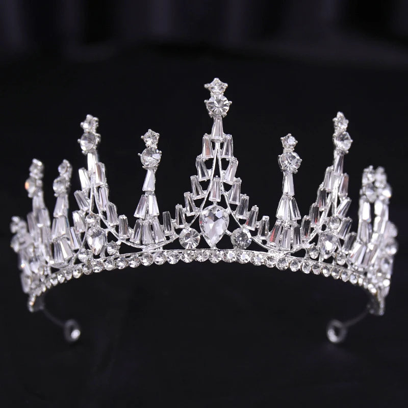 Bridal Bliss Silver Crystal Crown - Top-Rated Alloy Hair Accessory silver 4