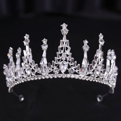 Bridal Bliss Silver Crystal Crown - Top-Rated Alloy Hair Accessory silver 4