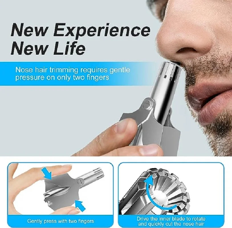 Nose Hair Trimmer for Men Stainless Steel Manual Shaver Portable 1set CHINA