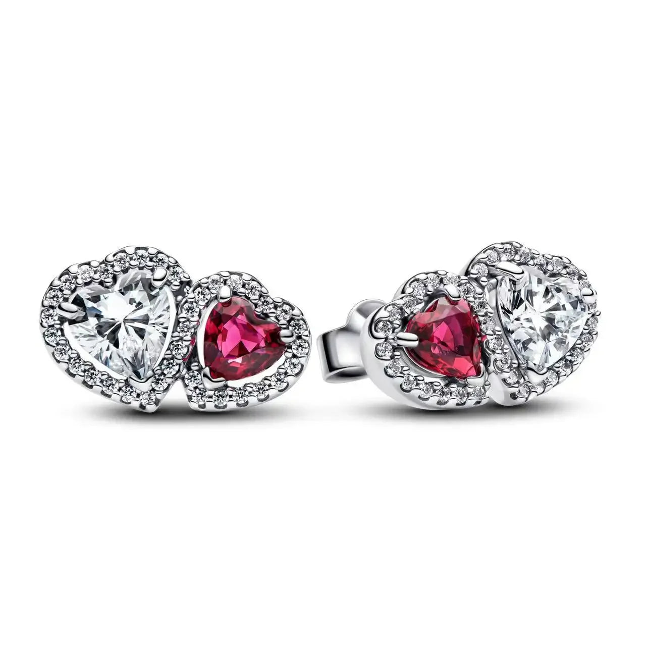 925 Silver Heart Arrow Jewelry Set with Colorful Zircon Sparkling Ring Earrings and Necklace Valentines Day Gift for Women