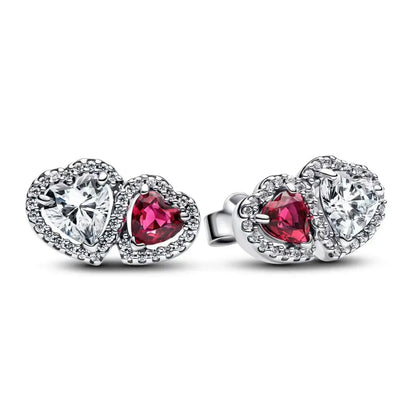 925 Silver Heart Arrow Jewelry Set with Colorful Zircon Sparkling Ring Earrings and Necklace Valentines Day Gift for Women
