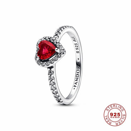 Hot Sale Original 925 Sterling Silver Tiara Heart Sparkling Wedding Ring for Women with Crystals PAR301